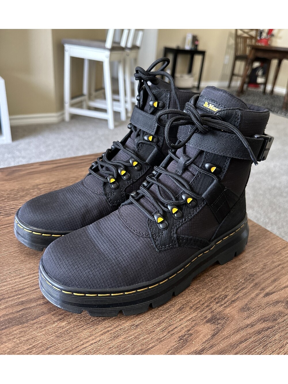 DR MARTENS Combs Tech II Ripstop Tactical Boots Men's Size 7 Black Doc Canvas